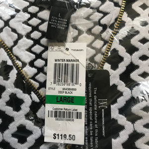 Black and White Sweater Zip Dress - Large